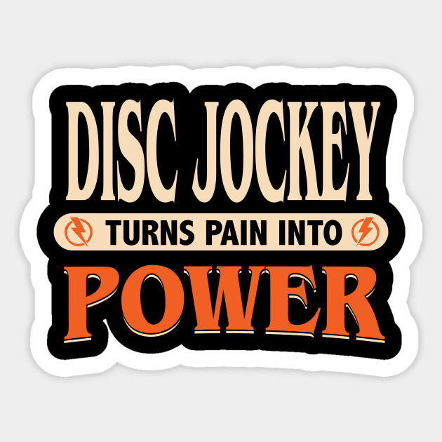 Disc Jockey turns pain into power Sticker by Anfrato